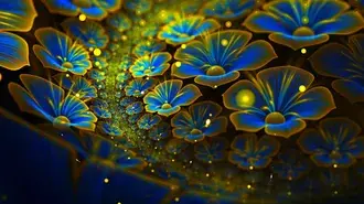 Fleurs fractales numériques 4K fond d'écran