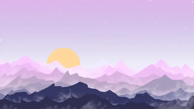 Digital sunset in the mountains download