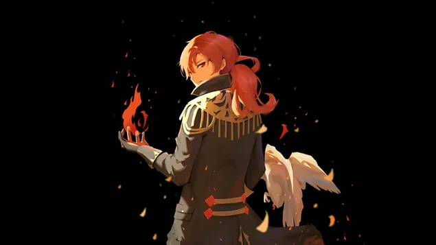 Diluc (Karakteri Pyro) - Genshin Impact (Video lojë anime) 4K sfond