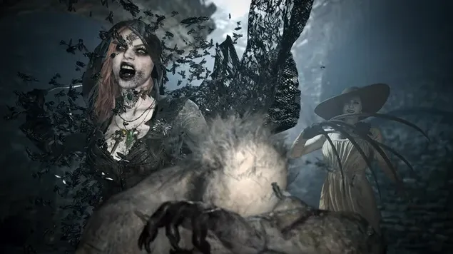 Dimitrescu Sister จากหมู่บ้าน Resident Evil 4K วอลเปเปอร์