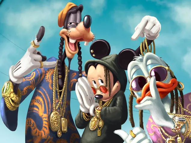Páipéar balla Disney, donald lacha, goofy, mickey mouse2K