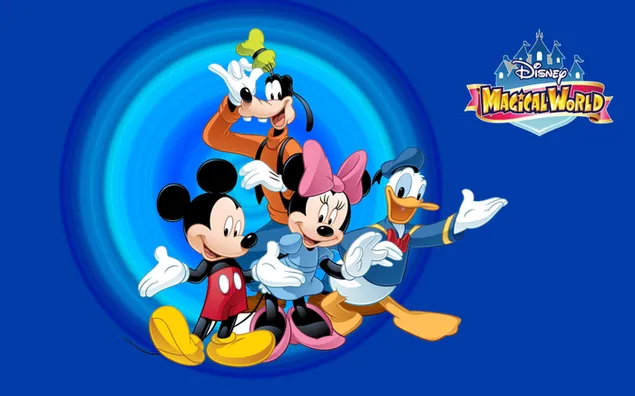 Páipéar balla Cartoon domhan draíochta Disney mickey mouse2K