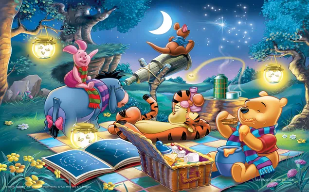 Disney foto winnie de pooh en vrienden 2K achtergrond
