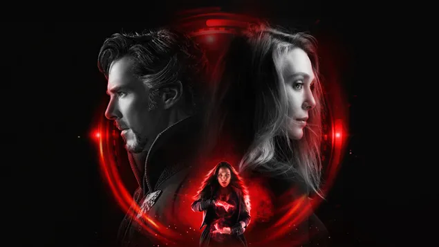 Doktor Strange i galenskapens multiversum - Doktor Stephan Strange & Scarlet Witch 4K bakgrund