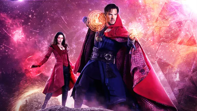 Doctor Strange in the Multiverse of Madness - Doctor Strange & Scarlet Witch 4K bakgrund