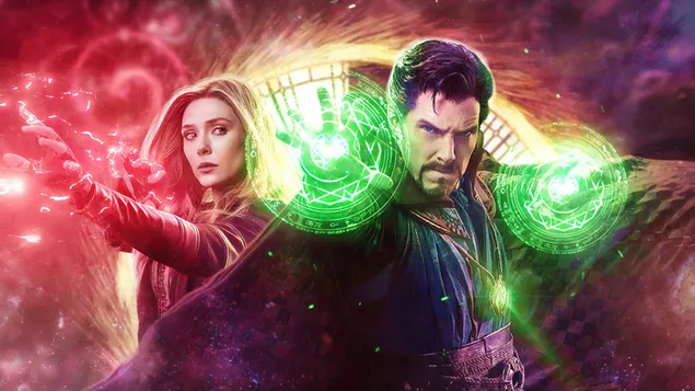 Doctor Strange in the Multiverse of Madness: Doctor Strange & Scarlet Witch 4K bakgrund