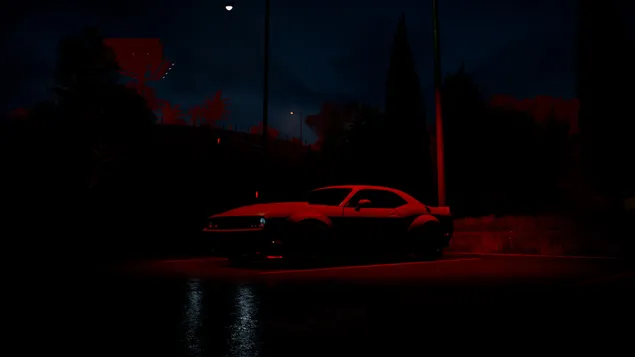 Dodge challenger & dark red light [ Need for speed ] 4K wallpaper