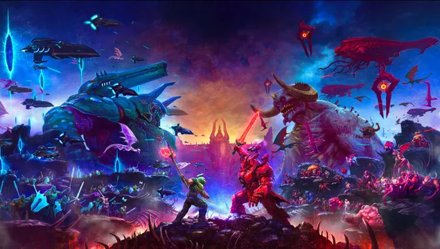 Doom Eternal: e perëndisë së lashtë 4K sfond