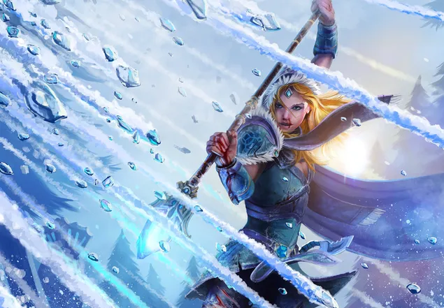„DotA 2“ („Crystal Maiden“) 2K ekrano užsklanda