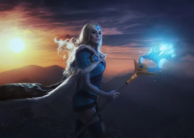 „Dota 2“ vaizdo žaidimas – „Crystal Maiden“ („Mage“) HD ekrano užsklanda