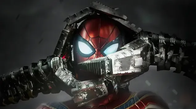 Доктор Осьминог поймал Человека-паука с его лица 4K обои