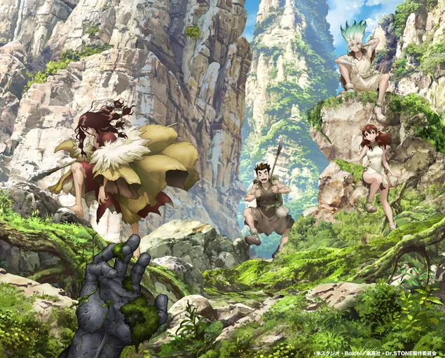 Dr Stone Anime karaktärer 2K bakgrund