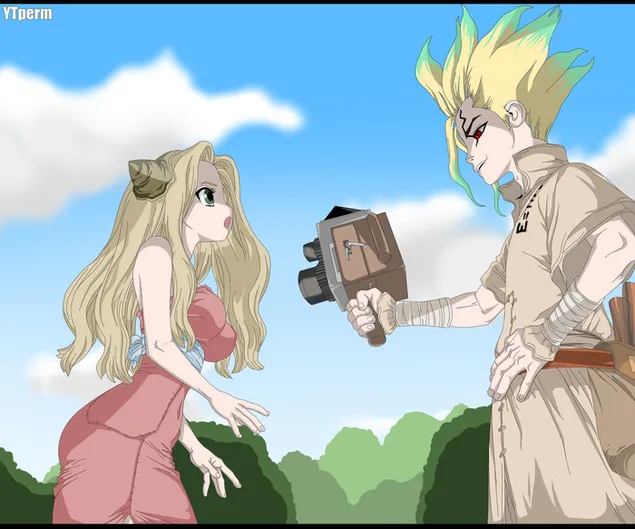 dr. stone - ishigami senku & reporter girl download