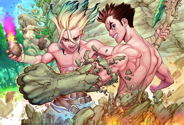 Dr. Stone - Senku Ishigami & Taiju Oki 6K baggrundsbillede