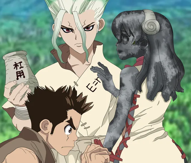 dr. stone - senku ishigami, taiju oki & yuzuriha ogawa lataa