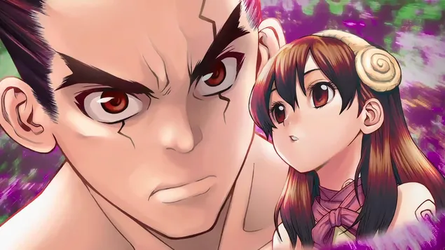 Dr. Stone - Taiju Oki & Yuzuriha Ogawa 2K 壁紙