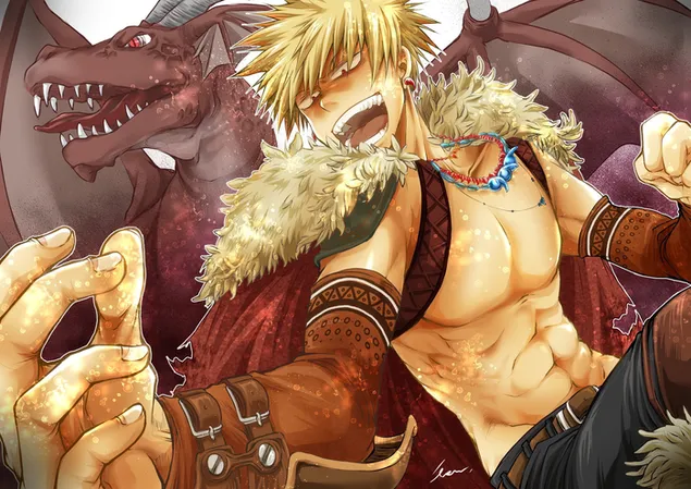 Hình nền Dragon and Katsuki - My Hero Academia 2K