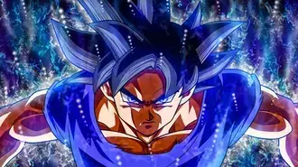 personagem de dragon ball goku com cabelo azul download