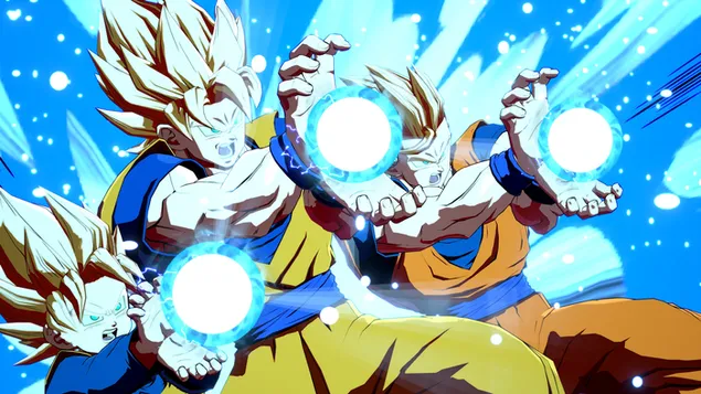 Dragon Ball Fighterz - Goten, Goku y Gohan KameHameHa
