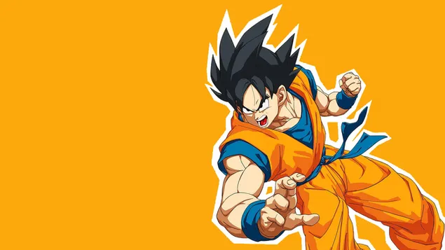 Dragon Ball tv series orange background - Son Goku HD wallpaper