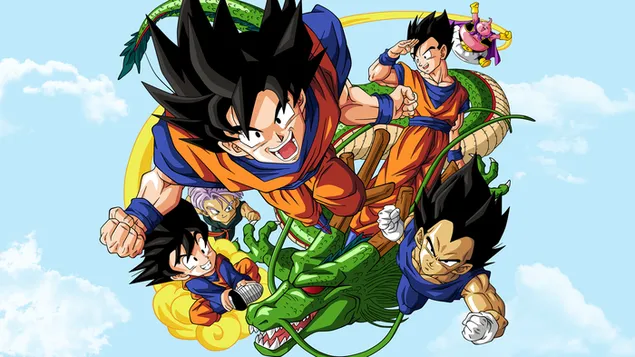 Dragon Ball Z, Goku, Gohan, Vegeta, Trunks