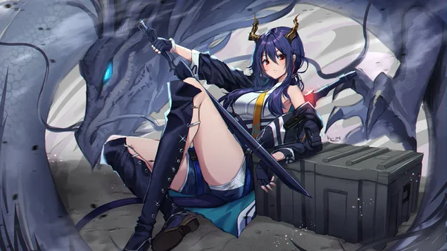 Hình nền Dragon Ch'en: Arknights (Trò chơi điện tử Anime) 4K