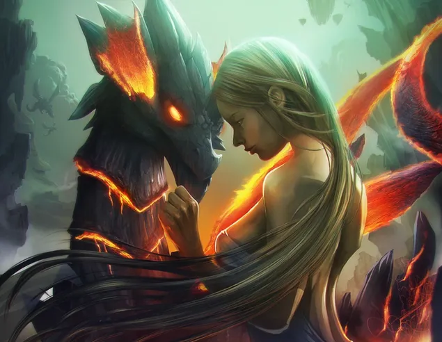 noies drac - noia d'anime i drac de foc baixada