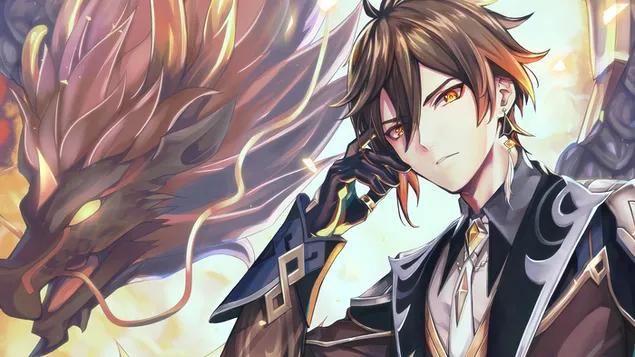 Dragon 'Zhongli' - Genshin Impact [在線視頻遊戲] 4K 壁紙