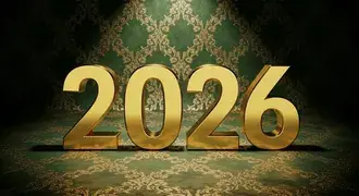 escultura dramatica em barra de ouro 3d moldando '2026' sob holofotes de luxo download