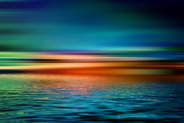 Drawing Sunset in Sea 4K wallpaper download