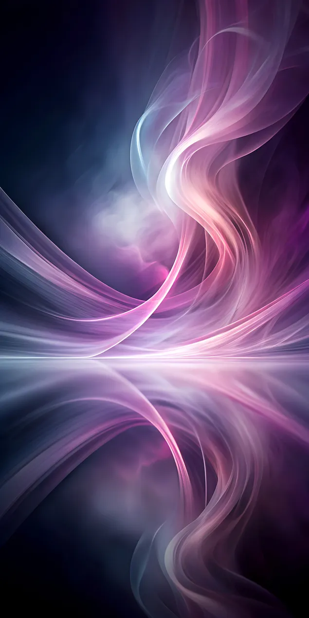 Kurba e gradientit abstrakt ëndërrimtar në rozë dhe jargavan në sfond të zi me mjegull 2K sfond