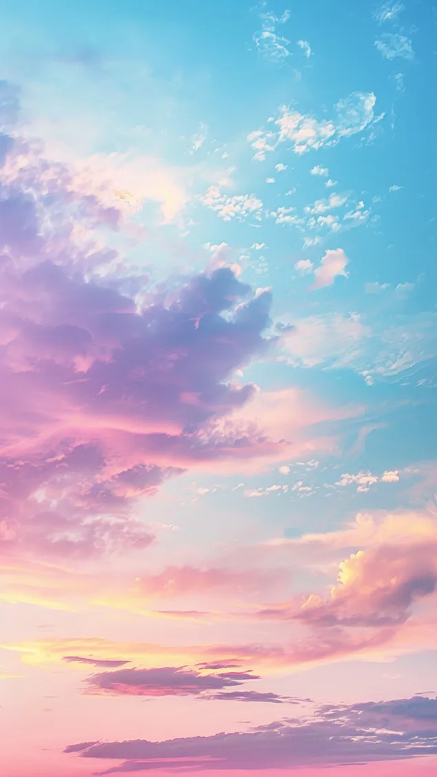 unelmoivia pastellivarisia pilvia tyynen sinisen taivaan alla lataa