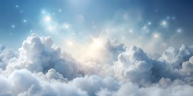 Kecerunan Putih Idaman dengan Tekstur Mendung Kabur untuk Kesan Tanpa Berat 4K kertas dinding