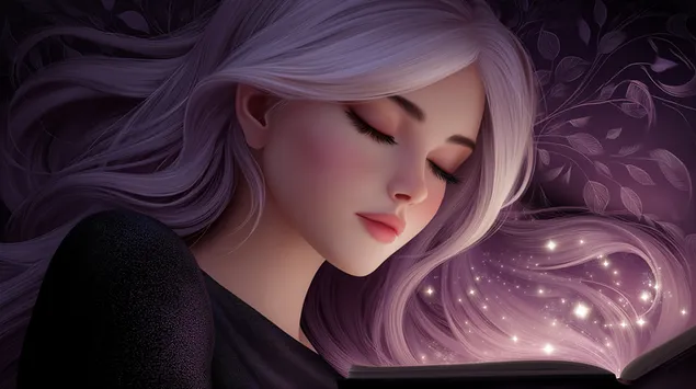 Meng Huan Ban De Nu Ren Du Zhu Fa Guang De Mo Fa Shu Xia Zai