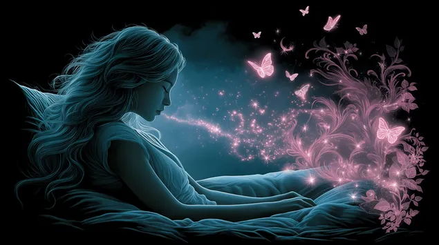 prezemete sonuvachka zhena so techechka magichna aura na peperutka