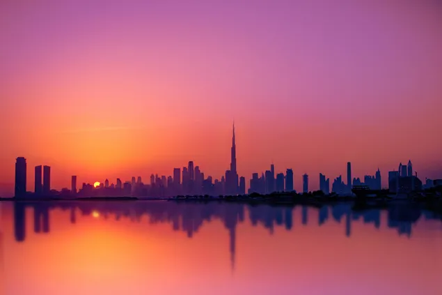 Dubai City Silhouette 4K tapet