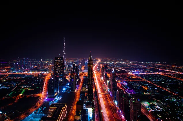 Hình nền Đèn đêm Dubai 6K