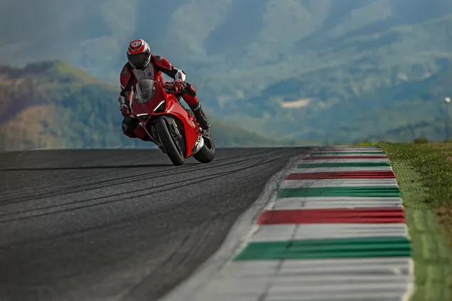 Ducati Panigale V4 Red in Runway 4K wallpaper