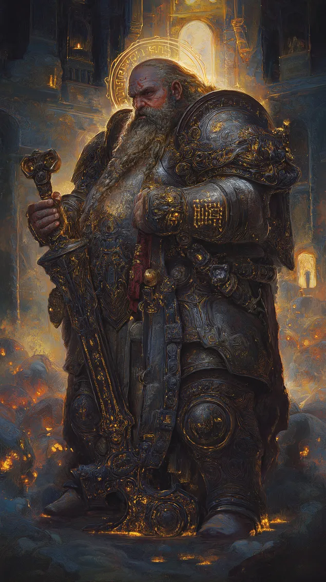 Tapeta Vůdce trpaslíků v zdobeném brnění HD