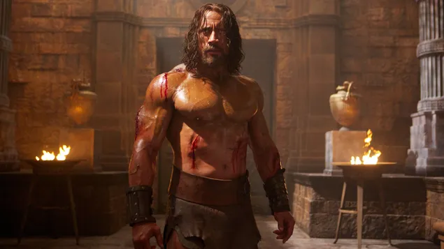 Dwayne Johnson portraying Hercules 4K wallpaper
