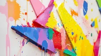 Dynamic Abstract Art with Colorful Shapes 4K wallpaper