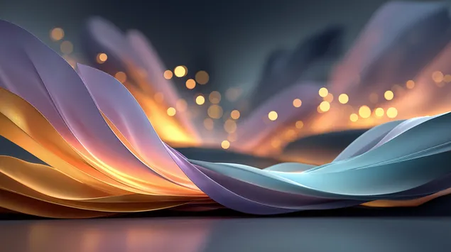 Valë Rrjete Dinamike Abstrakte me Vija Drite të Artë 2K sfond