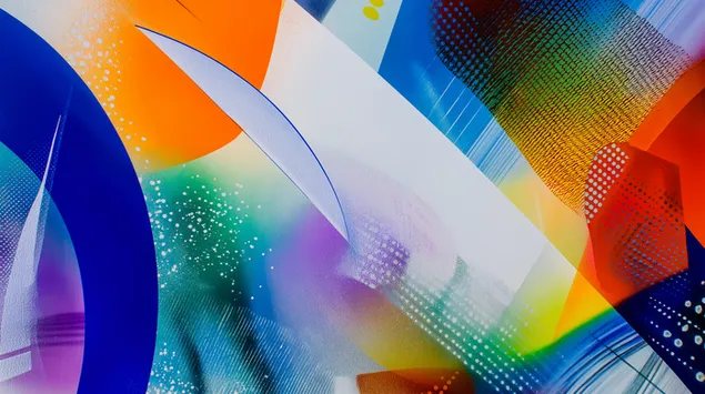 dynamisch abstract schilderij met gewaagde geometrische vormen download