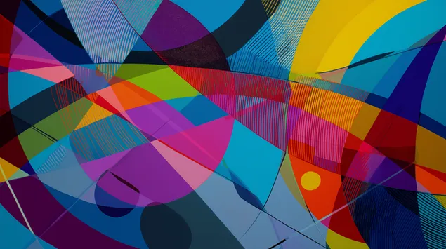 dynamisch abstract schilderij met opvallende vormen en lijnen download