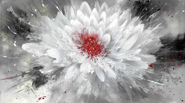 prezemete dinamichka apstraktna eksplozija na bel tsvet so energetski rasprskuvanja