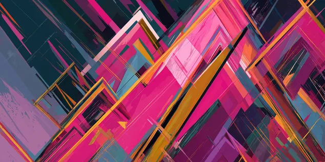 Динамичен и модерен абстрактен геометричен дизайн 2K тапет