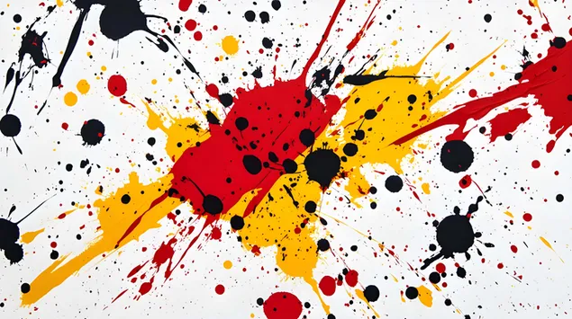 Динамична експлозия от цветни пръски боя 8K тапет