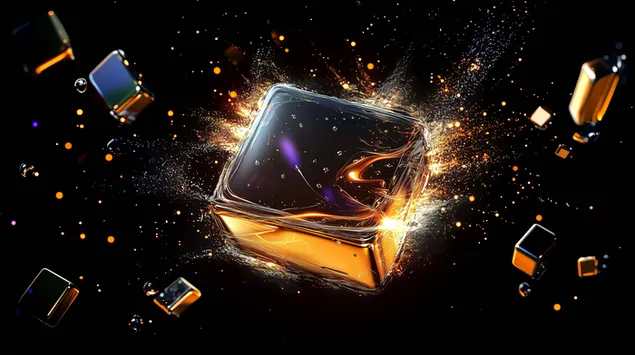 dinamisks gaismas un energijas spradziens ap kubu lejupieladet