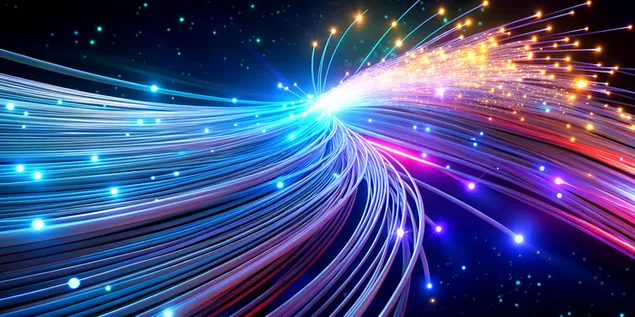 Dynamic Fiber Optic Light Trails Creating a Stunning Visual Effect Background 4K wallpaper