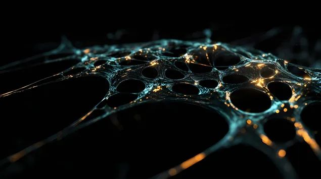 עיצוב פרקטל דינמי עם פרטי זהב 8K טפט